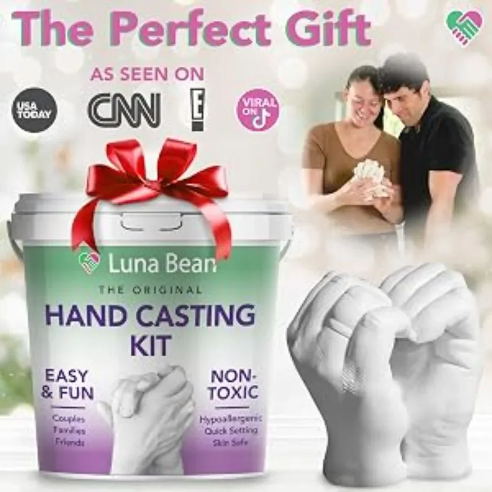 Luna Bean Original Hand Casting Kit Couples Family Keepsake DIY Mold Kit